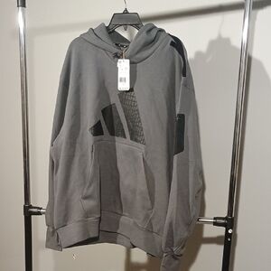 Adidas Gray Hoodie with Black Accents
